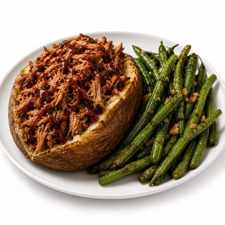 BBQ Pulled Pork Baked Potato (Saucy Luke's)