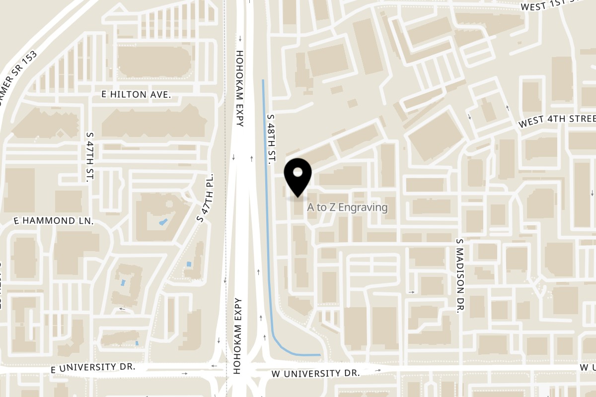 Map showing the location of Mad Fresh Kitchen on 455 S 48th St Ste 110 in Tempe